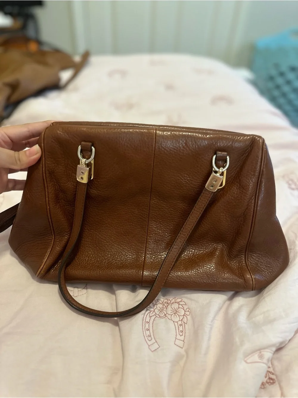 Coach Brown Leather Turnlock Satchel